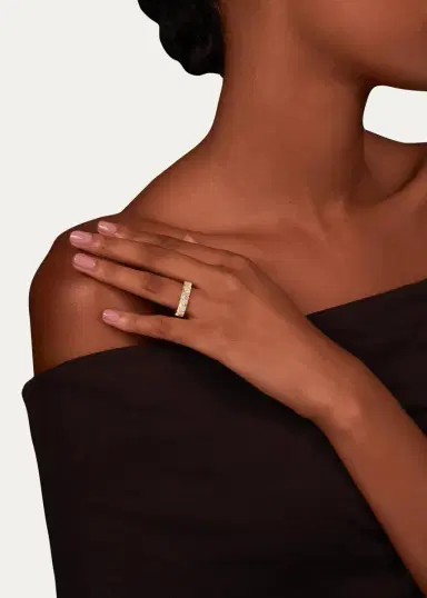 Reza Nexus 18K Yellow Gold Alternating Diamond Narrow Band | Thumbnail 2