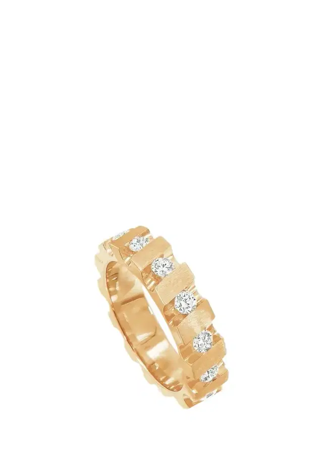 Reza Nexus 18K Yellow Gold Alternating Diamond Narrow Band
