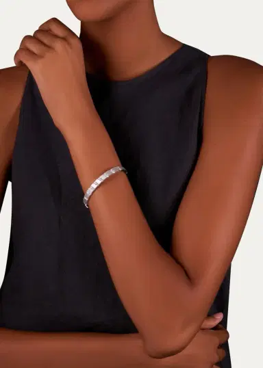 Reza Nexus 18K White Gold Alternating Diamond Bangle | Thumbnail 2