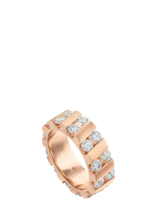Reza Nexus 18K Rose Gold Alternating Diamond Band
