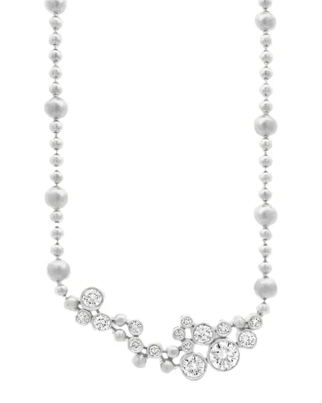 Reza Petillant 18K White Gold Diamond Pendant Necklace