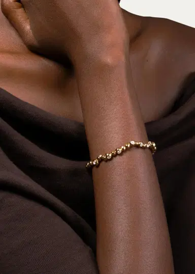 Reza Petillant Perle 18K Yellow Gold Diamond Bangle | Thumbnail 2