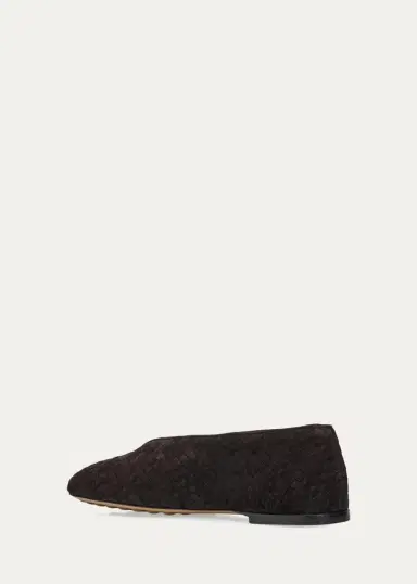 Bottega Veneta Rosa Intrecciato Suede Ballerina Flats | Thumbnail 4
