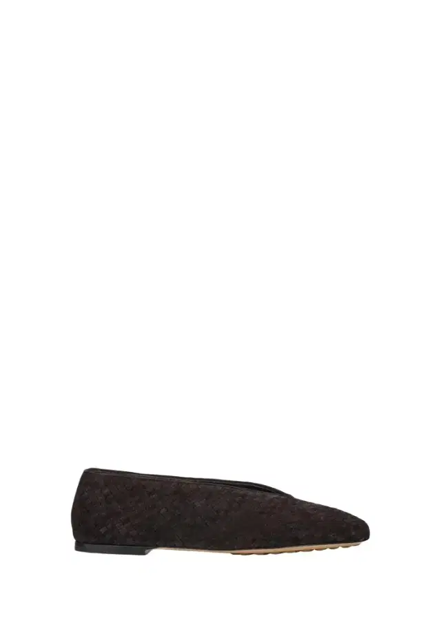 Bottega Veneta Rosa Intrecciato Suede Ballerina Flats