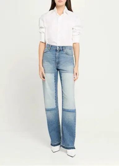 Stella McCartney Mid-Rise Patchwork Straight-Leg Jeans | Thumbnail 2 Stella McCartney Mid-Rise Patchwork Straight-Leg Jeans | Thumbnail 2
