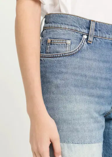 Stella McCartney Mid-Rise Patchwork Straight-Leg Jeans | Thumbnail 5 Stella McCartney Mid-Rise Patchwork Straight-Leg Jeans | Thumbnail 5