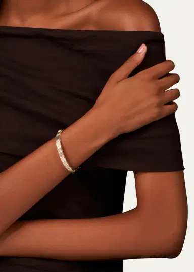 Reza Nexus 18K Yellow Gold Alternating Diamond Bangle | Thumbnail 2
