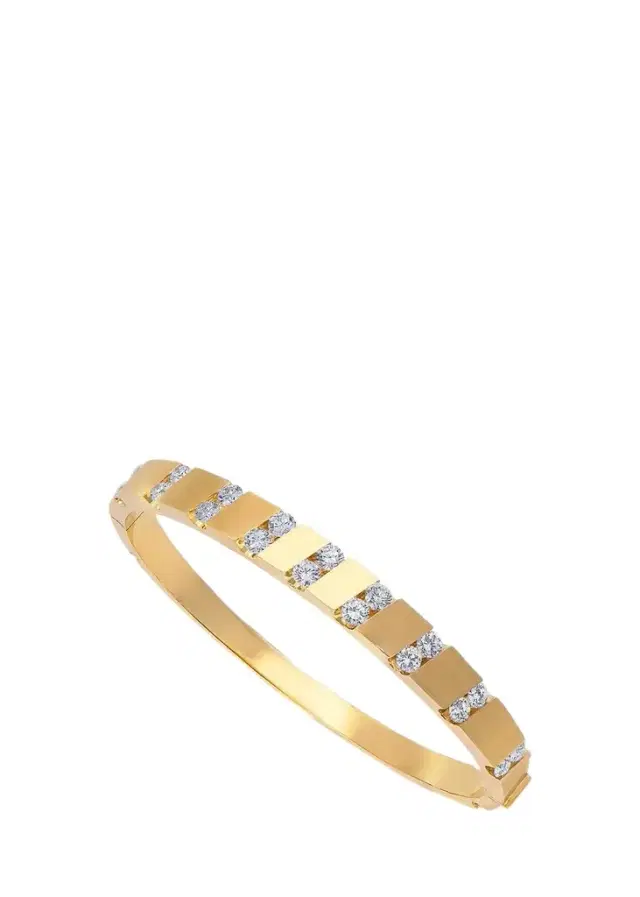 Reza Nexus 18K Yellow Gold Alternating Diamond Bangle