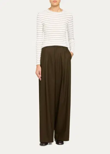 Vince Striped Long-Sleeve Cotton T-Shirt | Thumbnail 2
