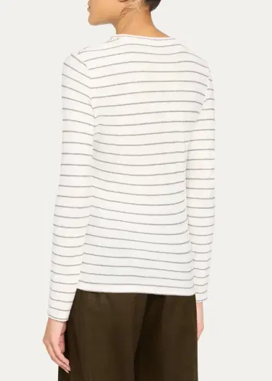 Vince Striped Long-Sleeve Cotton T-Shirt | Thumbnail 3