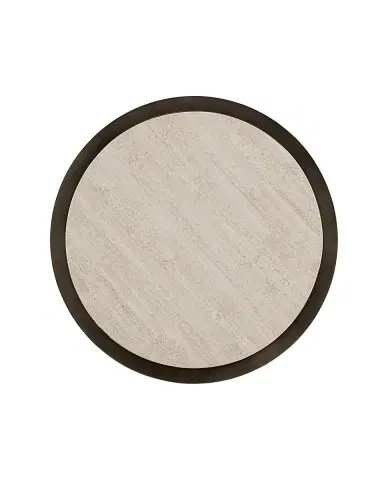 Bernhardt Barclay Round Travertine Chair-Side Table | Thumbnail 3