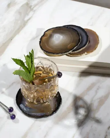 Anna New York Natural Agate Coasters, Set of 4 | Thumbnail 2