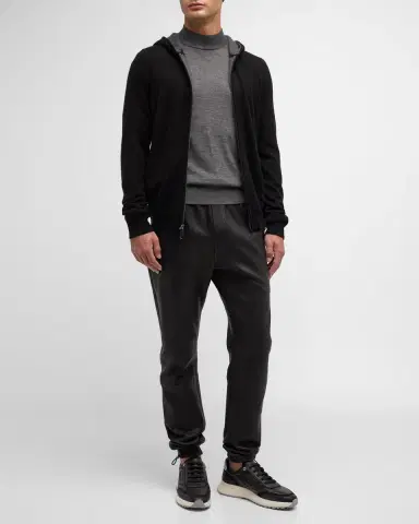 Neiman Marcus Men's Cashmere Full-Zip Hoodie | Thumbnail 2
