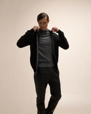Neiman Marcus Men's Cashmere Full-Zip Hoodie | Thumbnail 5