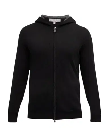 Neiman Marcus Men's Cashmere Full-Zip Hoodie | Thumbnail 1