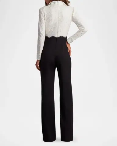 Tadashi Shoji Bootcut Lace & Crepe Jumpsuit | Thumbnail 3