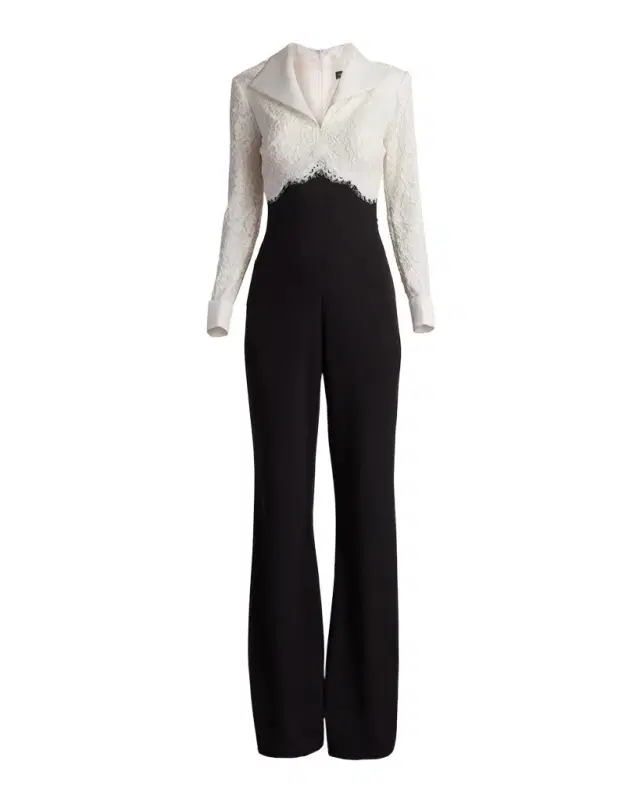 Tadashi Shoji Bootcut Lace & Crepe Jumpsuit