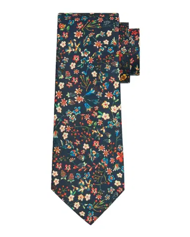 Paul Smith Men's Allover Floral Organic Cotton Tie | Thumbnail 2 Paul Smith Men's Allover Floral Organic Cotton Tie | Thumbnail 2