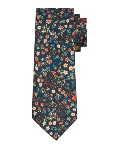 Paul Smith Men's Allover Floral Organic Cotton Tie | Thumbnail 1 Paul Smith Men's Allover Floral Organic Cotton Tie | Thumbnail 1