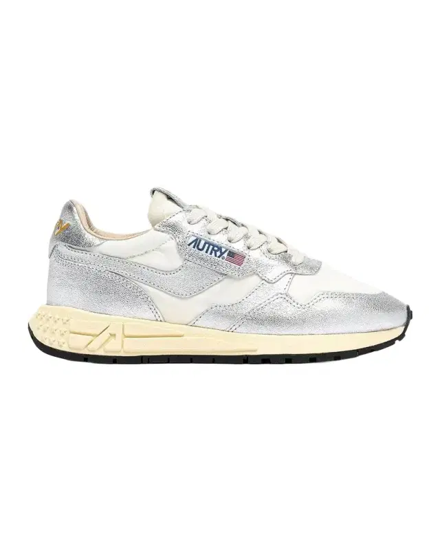 Autry Reelwind Metallic Leather Low-Top Sneakers