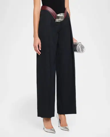 Jean Paul Gaultier The Curved Belt Wide-Leg Suit Pants | Thumbnail 4 Jean Paul Gaultier The Curved Belt Wide-Leg Suit Pants | Thumbnail 4