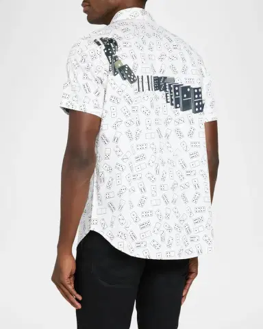 Robert Graham Men's Stack & Slam Cotton Short-Sleeve Shirt | Thumbnail 3