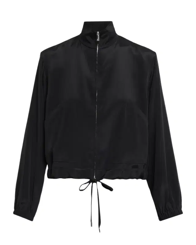 Lafayette 148 New York Turtleneck Stretch Georgette Bomber Jacket