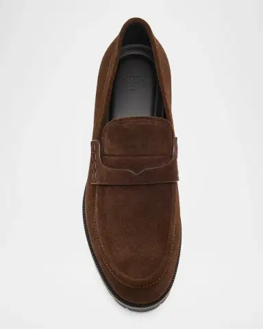 Christian Louboutin Men's Cavavin Leather Lug-Sole Penny Loafers | Thumbnail 4