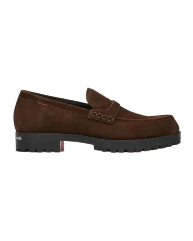 Christian Louboutin Men's Cavavin Leather Lug-Sole Penny Loafers | Thumbnail 1