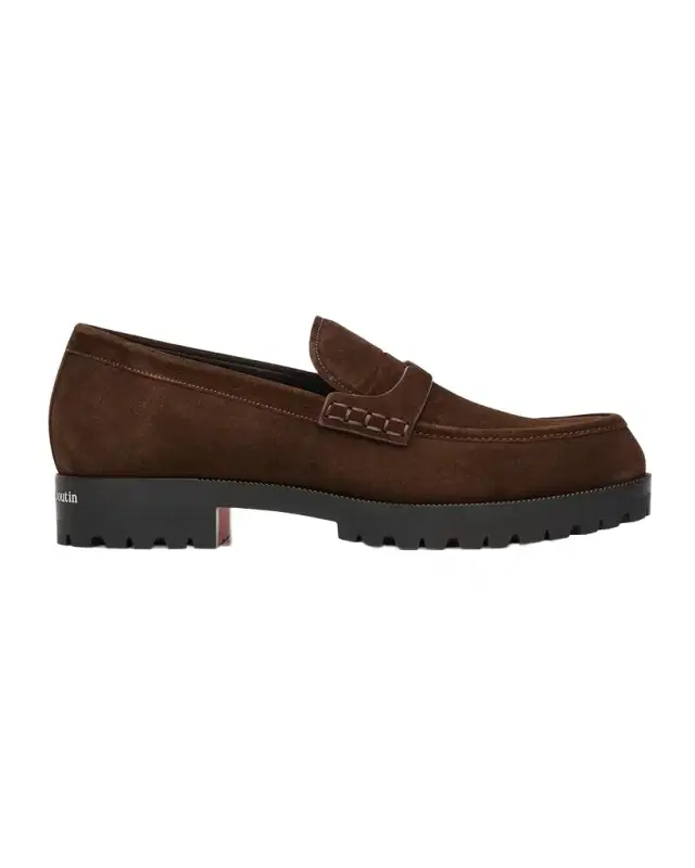 Christian Louboutin Men's Cavavin Leather Lug-Sole Penny Loafers