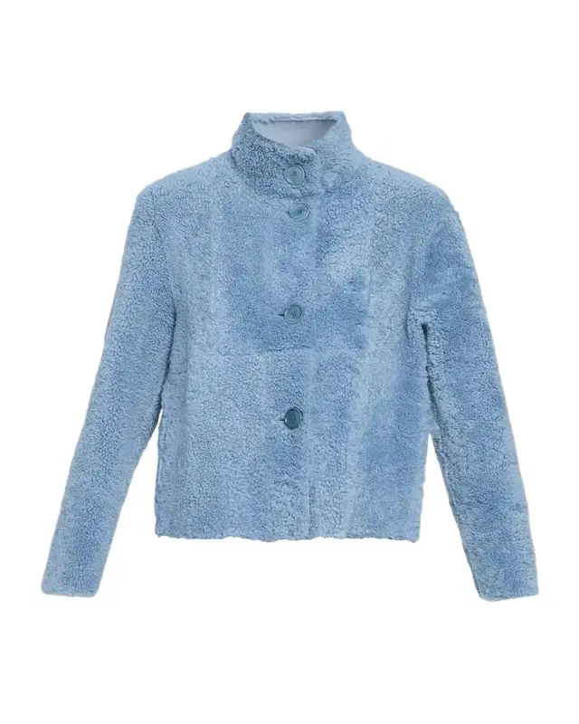 Akris punto Throw Over Lamb Shearling Reversible Coat