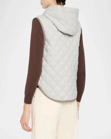Brunello Cucinelli Hooded Quilted Outerwear Vest | Thumbnail 3
