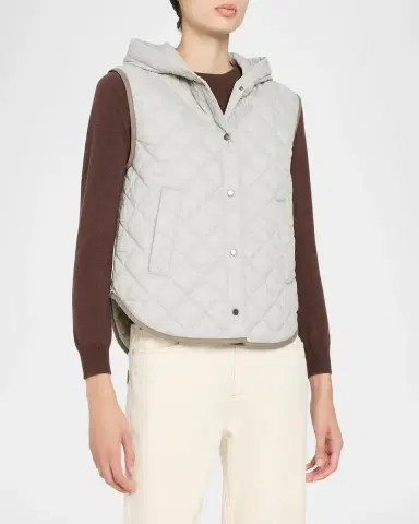 Brunello Cucinelli Hooded Quilted Outerwear Vest | Thumbnail 4