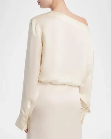 Ferragamo Satin Lace-Up Blouse | Thumbnail 3 Ferragamo Satin Lace-Up Blouse | Thumbnail 3