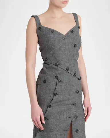 Ferragamo Button-Embellished Mouline Wool Top | Thumbnail 4 Ferragamo Button-Embellished Mouline Wool Top | Thumbnail 4