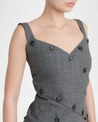 Ferragamo Button-Embellished Mouline Wool Top | Thumbnail 5 Ferragamo Button-Embellished Mouline Wool Top | Thumbnail 5