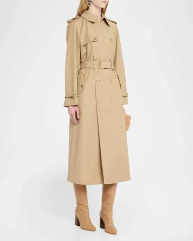 Ralph Lauren Collection Techno Wool Gabardine Belted Long Trench Coat | Thumbnail 4 Ralph Lauren Collection Techno Wool Gabardine Belted Long Trench Coat | Thumbnail 4
