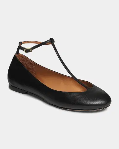 Odissì Calla Leather T-Strap Ballerina Flats | Thumbnail 4