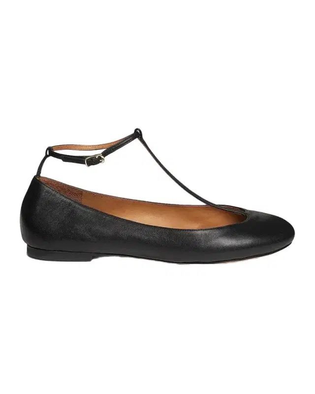 Odissì Calla Leather T-Strap Ballerina Flats