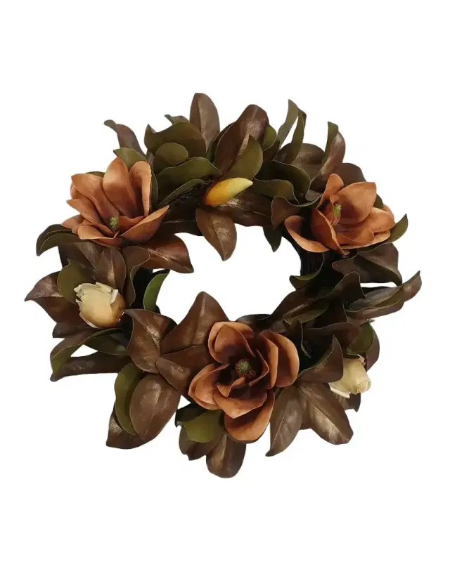Winward Home Magnolia Leaf 24" Faux Fall Wreath