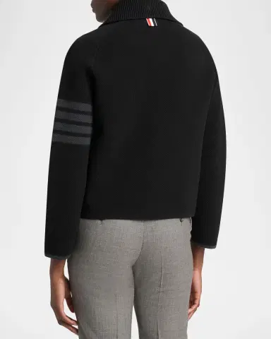 Thom Browne 4-Bar Stripe Cotton Pique Hybrid Polo Jacket | Thumbnail 3 Thom Browne 4-Bar Stripe Cotton Pique Hybrid Polo Jacket | Thumbnail 3