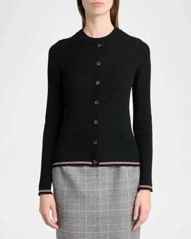 Thom Browne Rib-Knit Wool Cardigan | Thumbnail 4 Thom Browne Rib-Knit Wool Cardigan | Thumbnail 4