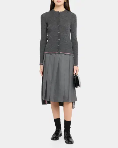 Thom Browne Rib-Knit Wool Cardigan | Thumbnail 2 Thom Browne Rib-Knit Wool Cardigan | Thumbnail 2