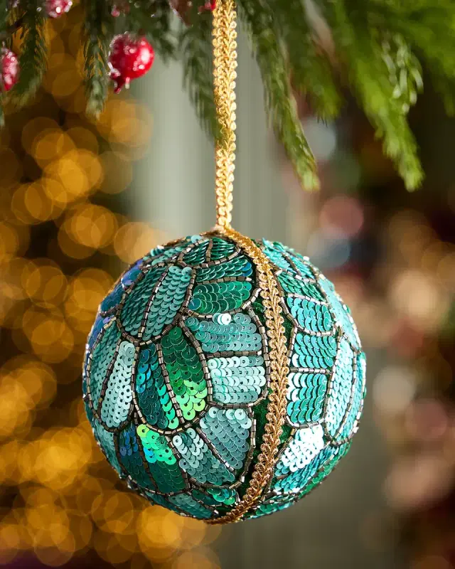 Winward Home x Jim Marvin Bead/Sequin Ball Christmas Ornament