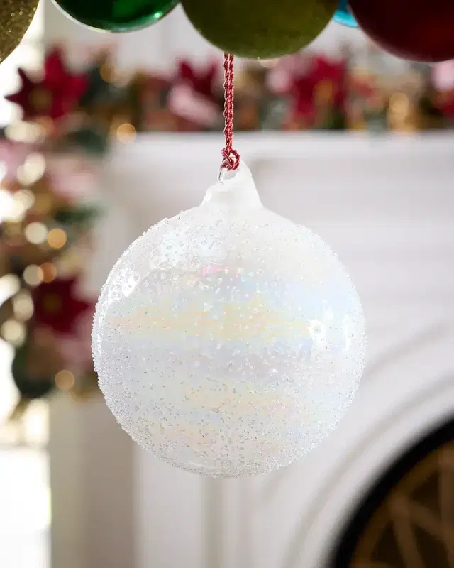 Winward Home x Jim Marvin 4.7" Beaded Glass Ball Christmas Ornament