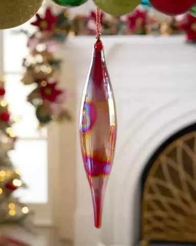 Winward Home x Jim Marvin 10" Slender Bottle Glass Finial Christmas Ornament | Thumbnail 1