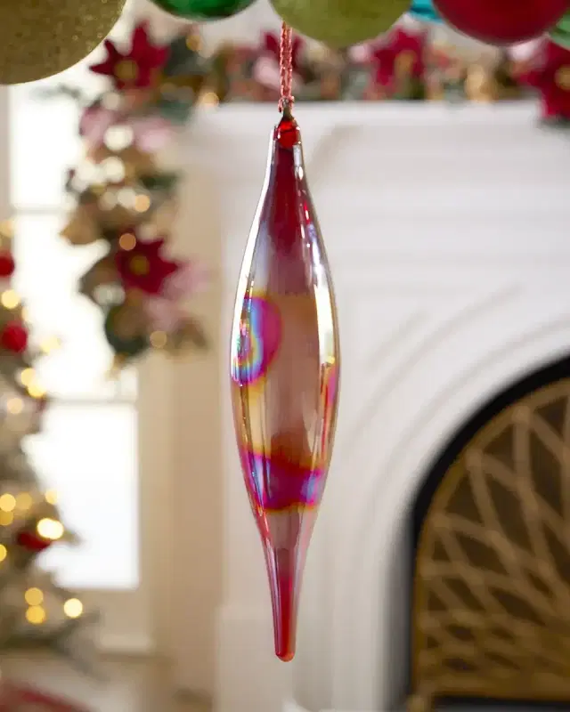 Winward Home x Jim Marvin 10" Slender Bottle Glass Finial Christmas Ornament