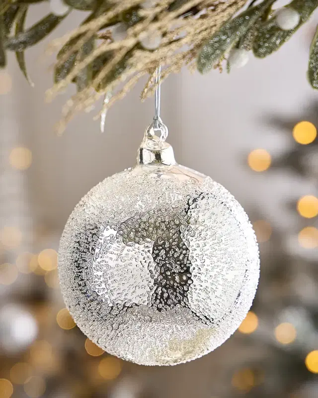 Winward Home x Jim Marvin 4.7" Beaded Glass Ball Christmas Ornament