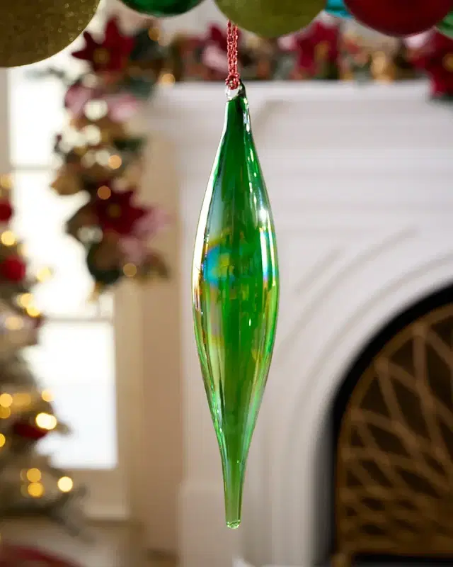 Winward Home x Jim Marvin 10" Slender Bottle Glass Finial Christmas Ornament