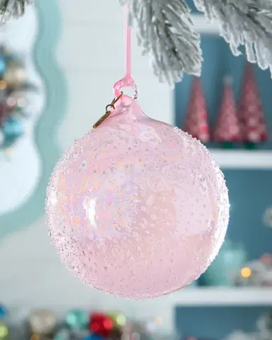 Winward Home x Jim Marvin 3.9" Beaded Glass Ball Christmas Ornament | Thumbnail 1
